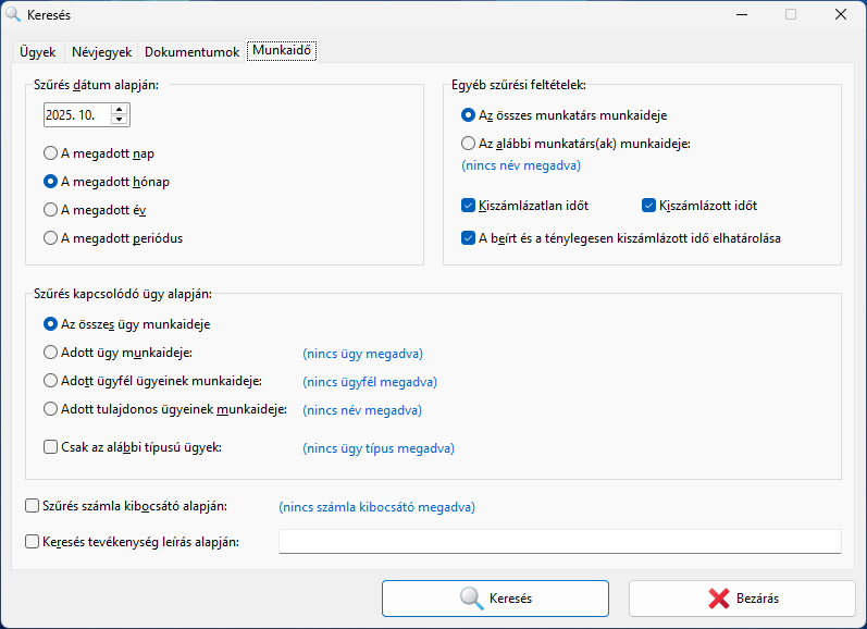 Munkaidő jelentések